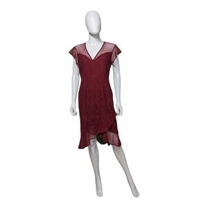 Chelsea 28 Lace V-Neck Dress Red Grape M